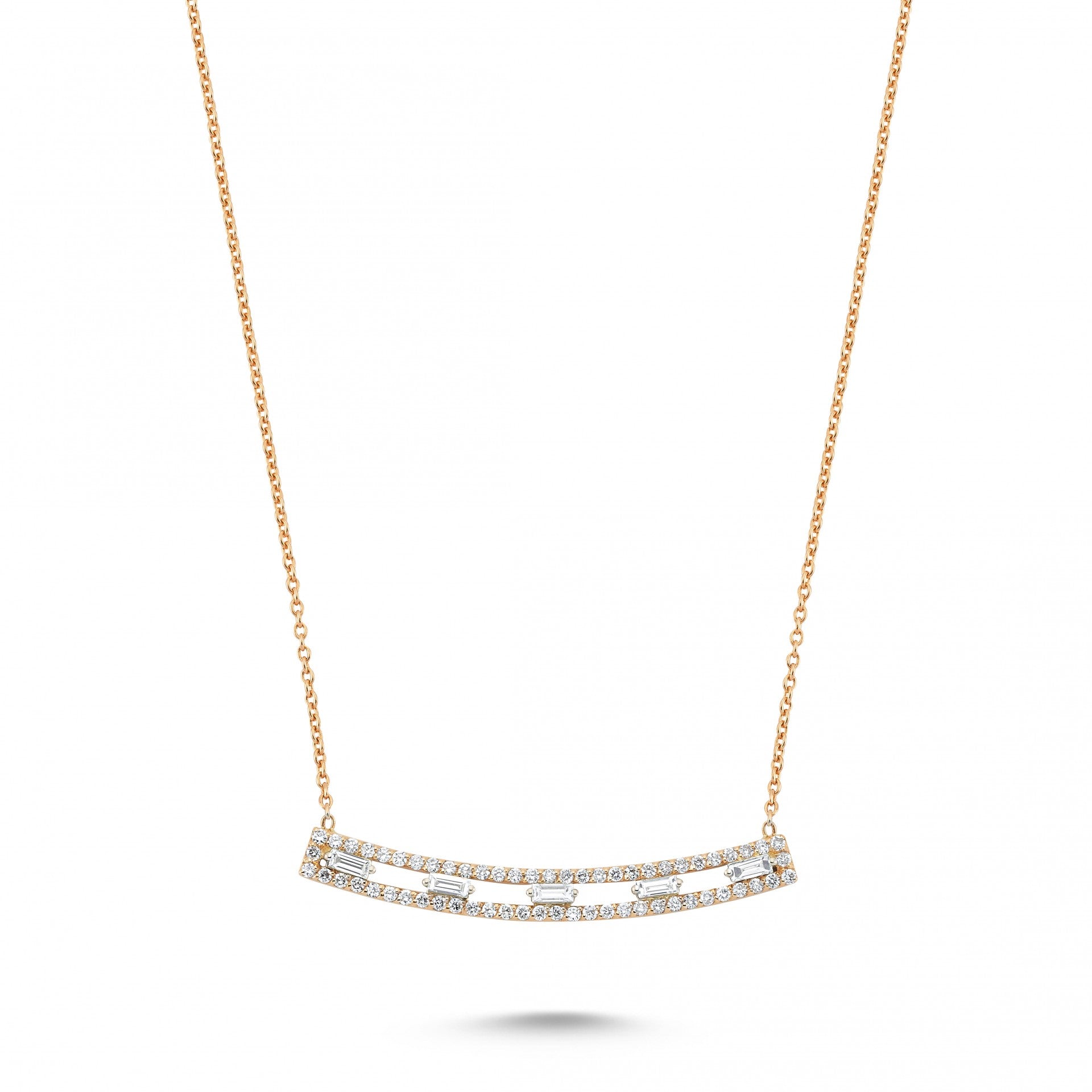 0.50 Karat Baget Taşlı Pırlanta Kolye