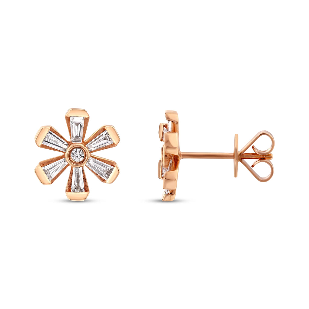 0.80 Karat Flower Pırlanta Küpe
