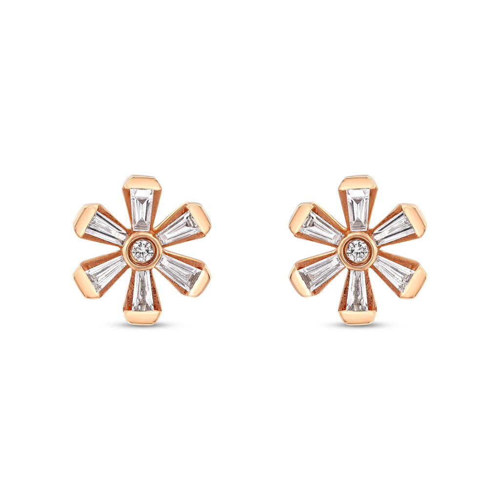 0.80 Karat Flower Pırlanta Küpe