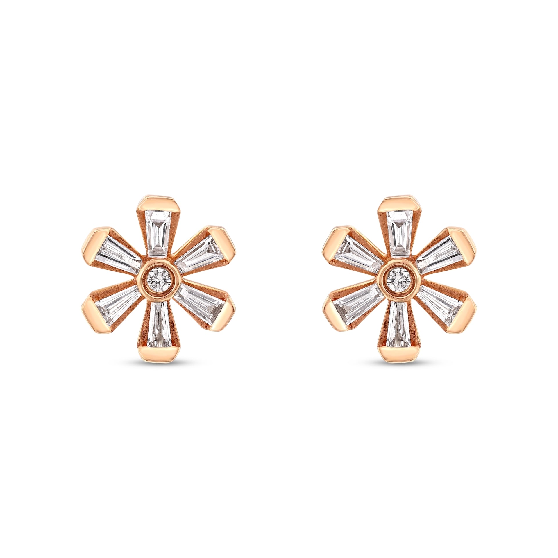 0.80 Karat Flower Pırlanta Küpe